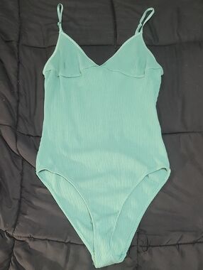 Golden by Tna Medium Mint Green Ribbed Cami Bodysuit
